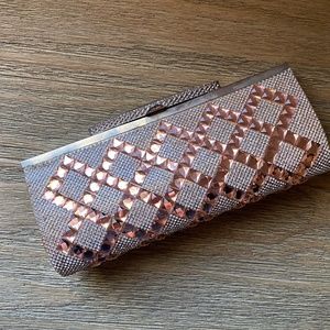 Rose Gold Rhinestone Clutch / Crossbody